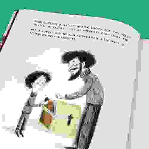 O menino o pai e a pinha - Foto miolo