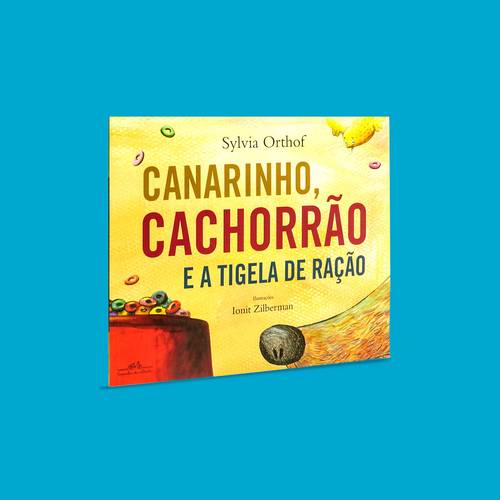 Miolo Canarinho, cachorrão e a tigela de ração